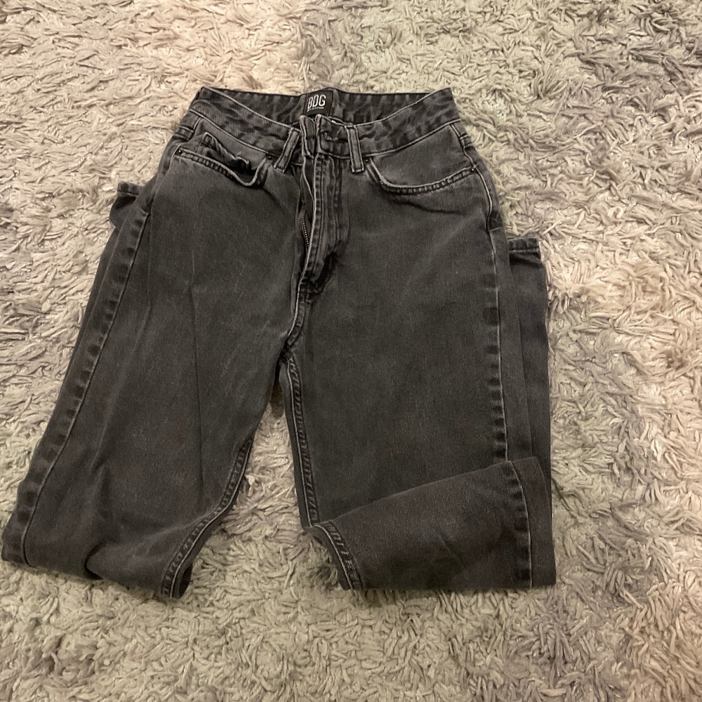 High Rise Black Denim Mom Jeans